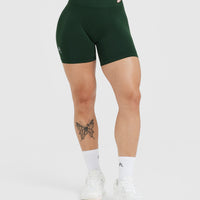 Effortless Seamless Shorts with White Logo | Evergreen