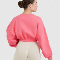All Day Lightweight Oversized V-Neck Sweatshirt | Amplify Pink