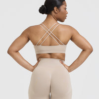 Everyday Cross Over Bralette | Mushroom Brown