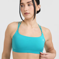 Everyday Cross Over Bralette | Aqua Blue