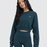 Foundations Crop Sweatshirt | Oil Blue