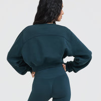 Foundations Crop Sweatshirt | Oil Blue