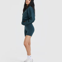 Foundations Crop Sweatshirt | Oil Blue