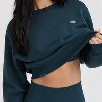 Foundations Crop Sweatshirt | Oil Blue