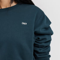 Foundations Crop Sweatshirt | Oil Blue