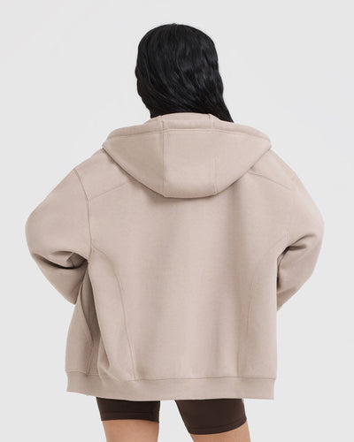 Foundations Zip Through Hoodie | Mushroom Brown