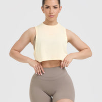 Go To Muscle Crop Tank | Off White