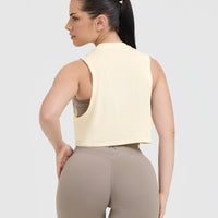 Go To Muscle Crop Tank | Off White