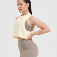 Go To Muscle Crop Tank | Off White