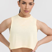 Go To Muscle Crop Tank | Off White