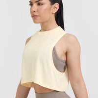 Go To Muscle Crop Tank | Off White