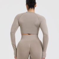 Go To Seamless Fitted Crop Long Sleeve Top | Minky