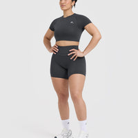 Go To Seamless Fitted Crop Top | Coal