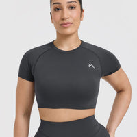Go To Seamless Fitted Crop Top | Coal