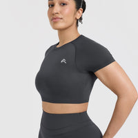 Go To Seamless Fitted Crop Top | Coal