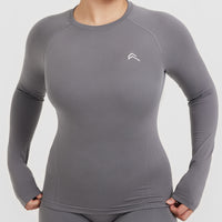 Go To Seamless Fitted Long Sleeve Top | Ash Grey