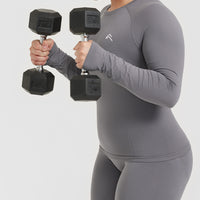 Go To Seamless Fitted Long Sleeve Top | Ash Grey