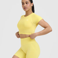 Go To Seamless Fitted Crop Top | Lemon Yellow