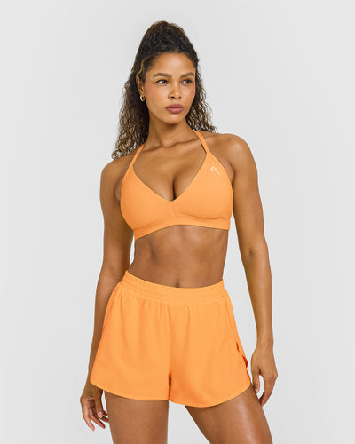 EasyLiftâ„¢ Ultra Minimal V Neck Bralette with White Logo | Powdered Orange