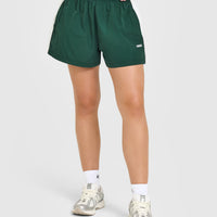Oversized Piped Woven Track Shorts | Racing Green