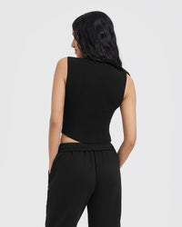 Mellow™ Rib Mid Mock Neck Tank | Black