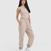Mellow™ Rib Mid Mock Neck Tank | Mushroom Brown