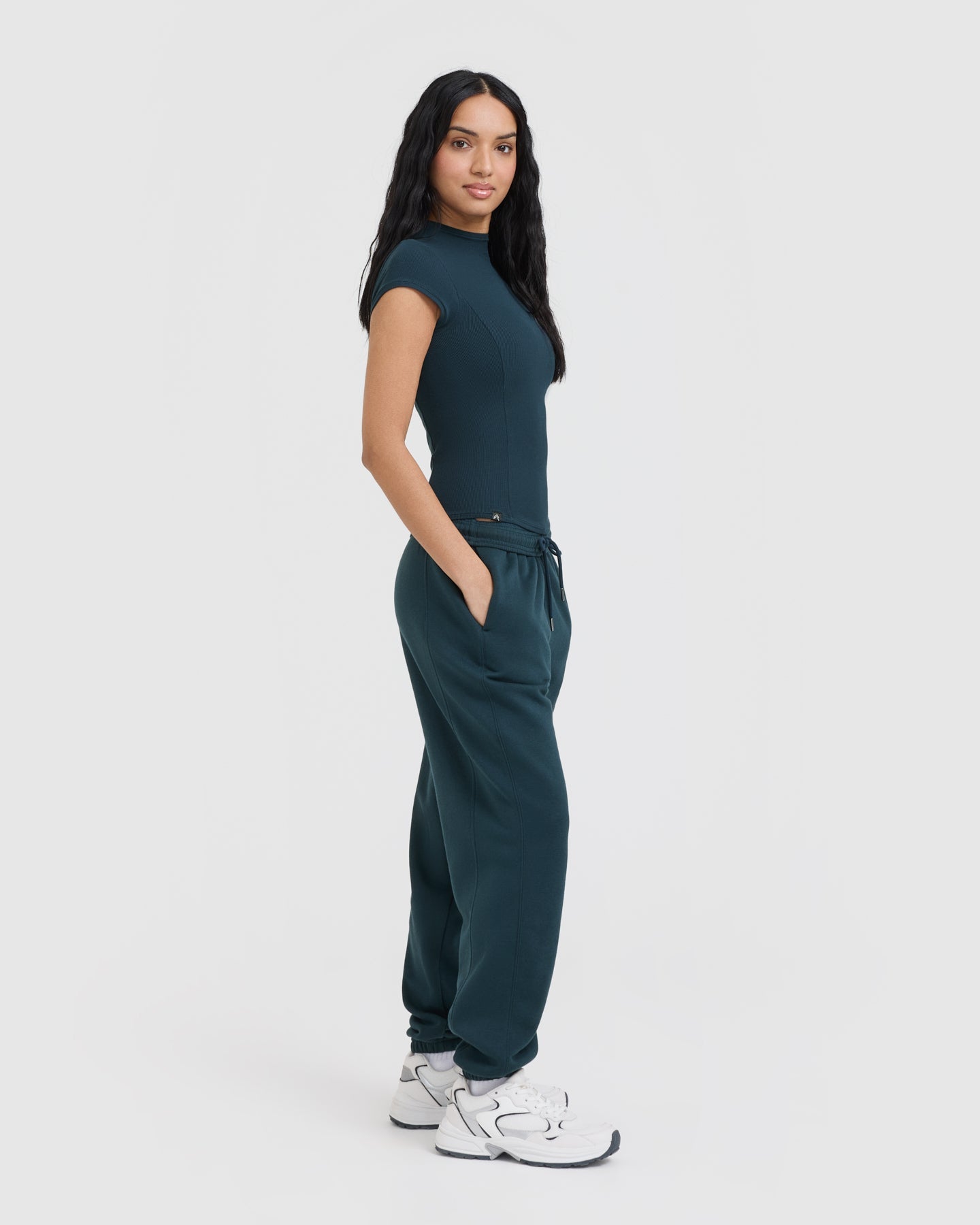 Mellow™ Rib Mock Neck T-Shirt | Oil Blue