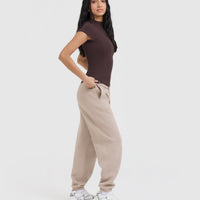 Mellow™ Rib Mock Neck T-Shirt | Plum Brown