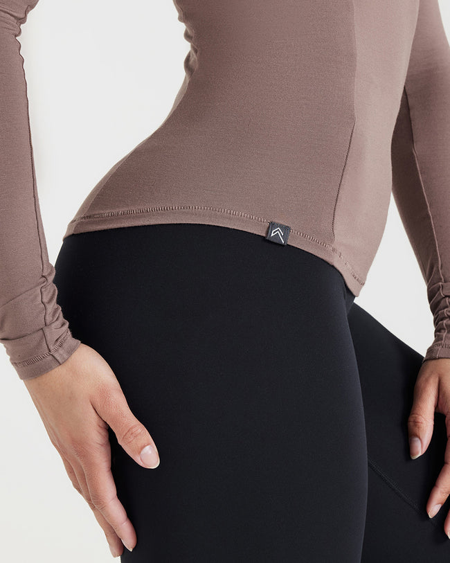 Mellow™ Soft Long Sleeve Top | Cool Brown