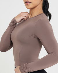 Mellow™ Soft Mid Long Sleeve Top | Cool Brown