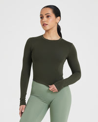 Mellow™ Soft Mid Long Sleeve Top | Khaki