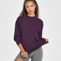 Classic Oversized Lightweight Long Sleeve Top | Blackberry Purple