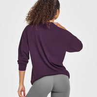 Classic Oversized Lightweight Long Sleeve Top | Blackberry Purple