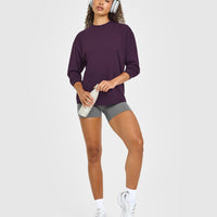 Classic Oversized Lightweight Long Sleeve Top | Blackberry Purple