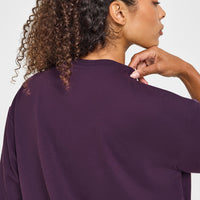 Classic Oversized Lightweight Long Sleeve Top | Blackberry Purple