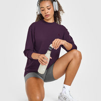 Classic Oversized Lightweight Long Sleeve Top | Blackberry Purple