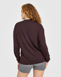 Classic Oversized Lightweight Long Sleeve Top | Plum Brown