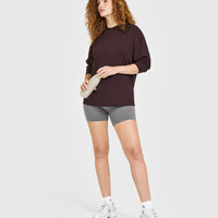 Classic Oversized Lightweight Long Sleeve Top | Plum Brown
