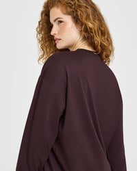 Classic Oversized Lightweight Long Sleeve Top | Plum Brown