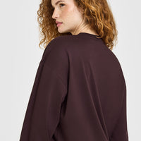 Classic Oversized Lightweight Long Sleeve Top | Plum Brown