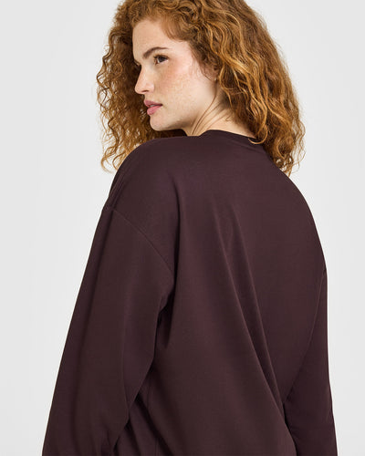 Classic Oversized Lightweight Long Sleeve Top | Plum Brown