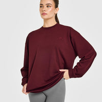 Classic Oversized Lightweight Long Sleeve Top | Rosewood