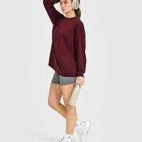 Classic Oversized Lightweight Long Sleeve Top | Rosewood