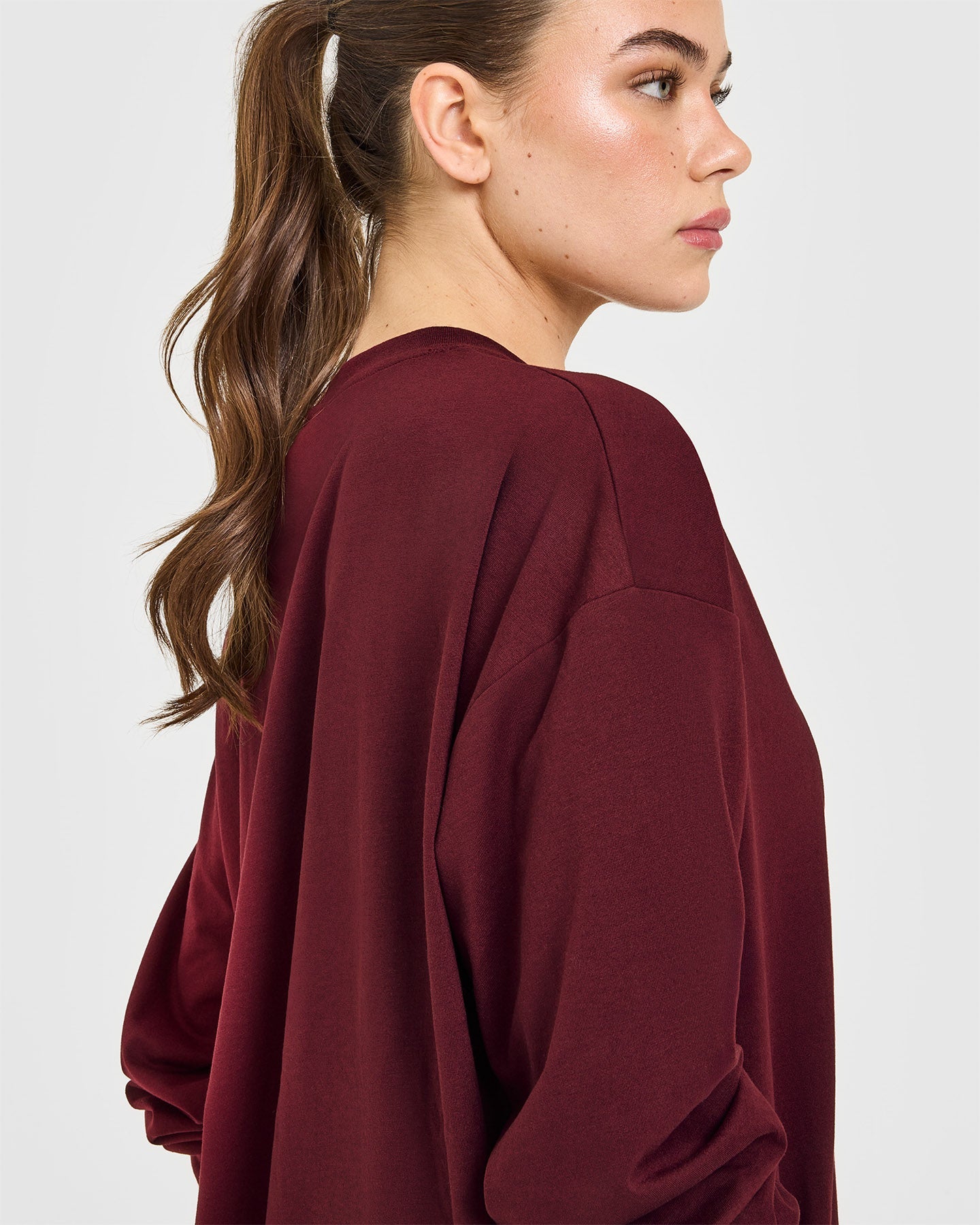 Classic Oversized Lightweight Long Sleeve Top | Rosewood