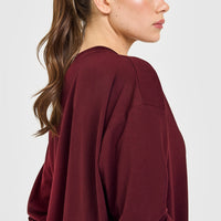 Classic Oversized Lightweight Long Sleeve Top | Rosewood