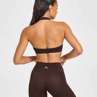 EasyLiftâ„¢ Halter Bralette with White Logo | 70% Cocoa