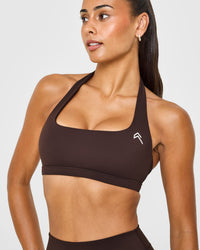 EasyLiftâ„¢ Halter Bralette with White Logo | 70% Cocoa