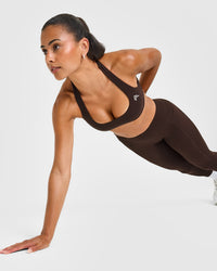 EasyLiftâ„¢ Halter Bralette with White Logo | 70% Cocoa