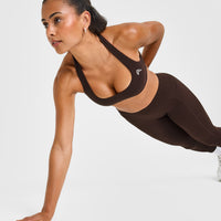 EasyLiftâ„¢ Halter Bralette with White Logo | 70% Cocoa