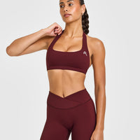 EasyLiftâ„¢ Halter Bralette with White Logo | Rosewood